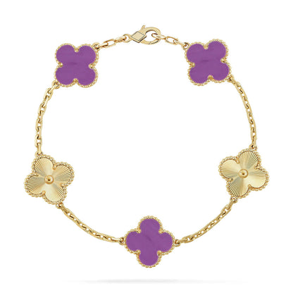 [Noble Aura jewelry] CLOVER 5 MOTIF VIOLET BRACELET COLLECTION