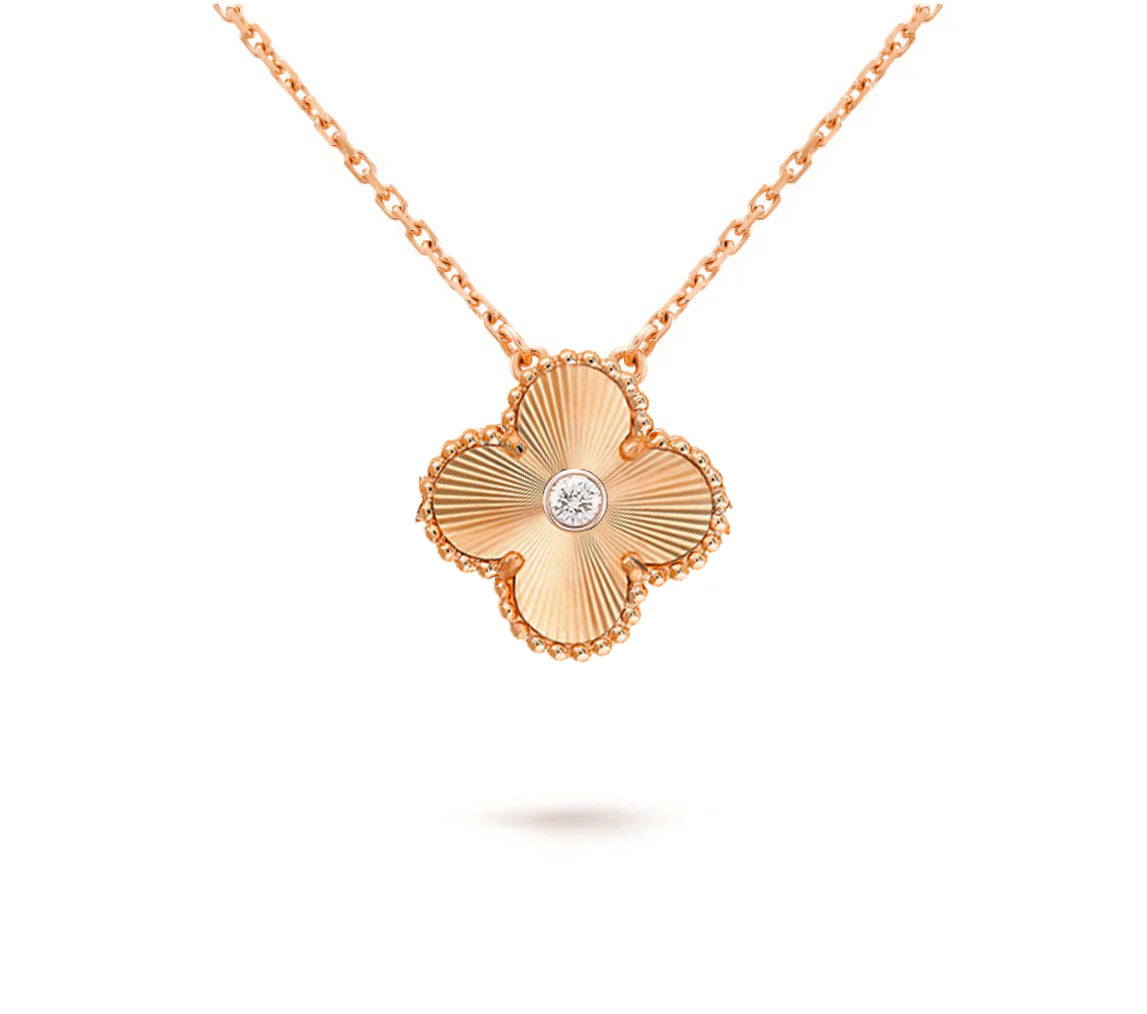 [Noble Aura jewelry]CLOVER 15MM DIAMOND SINGLE FLOWER NECKLACE COLLECTION