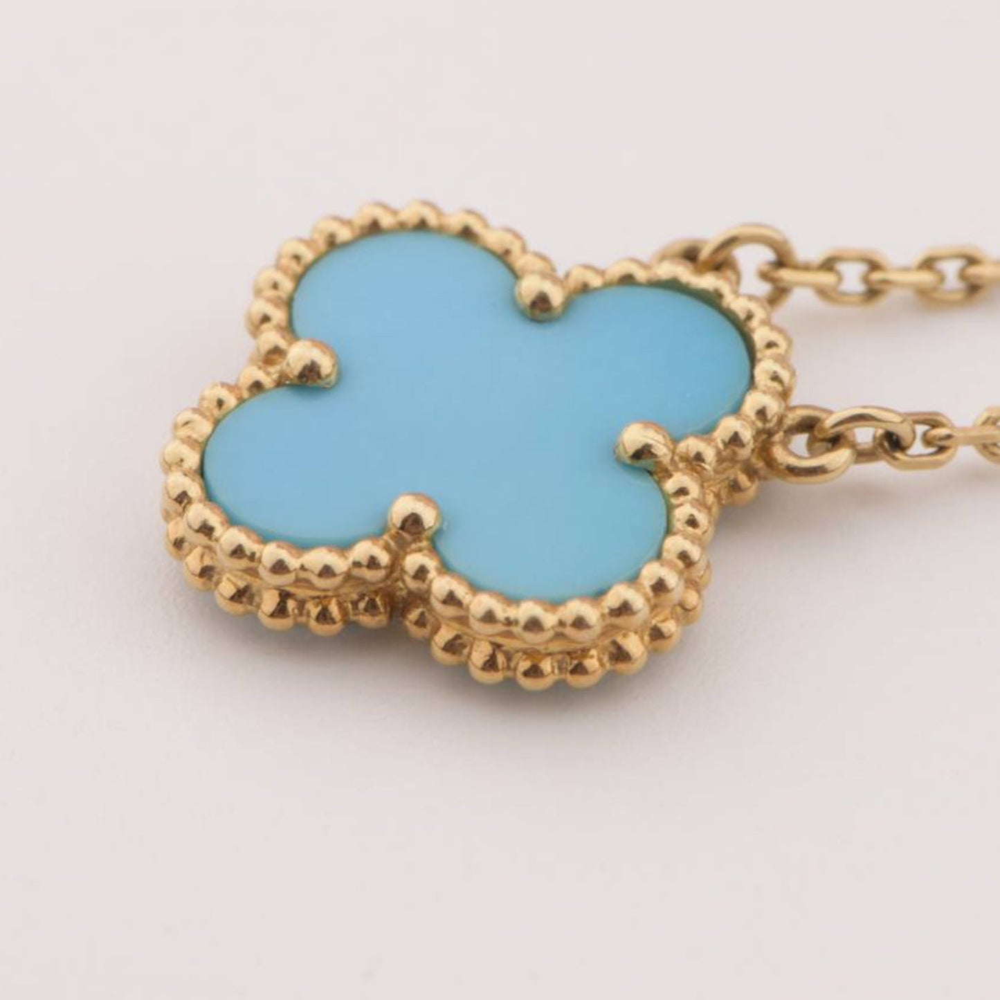 [Noble Aura jewelry]CLOVER 15MM VINTAGE TURQUOISE NECKLACE