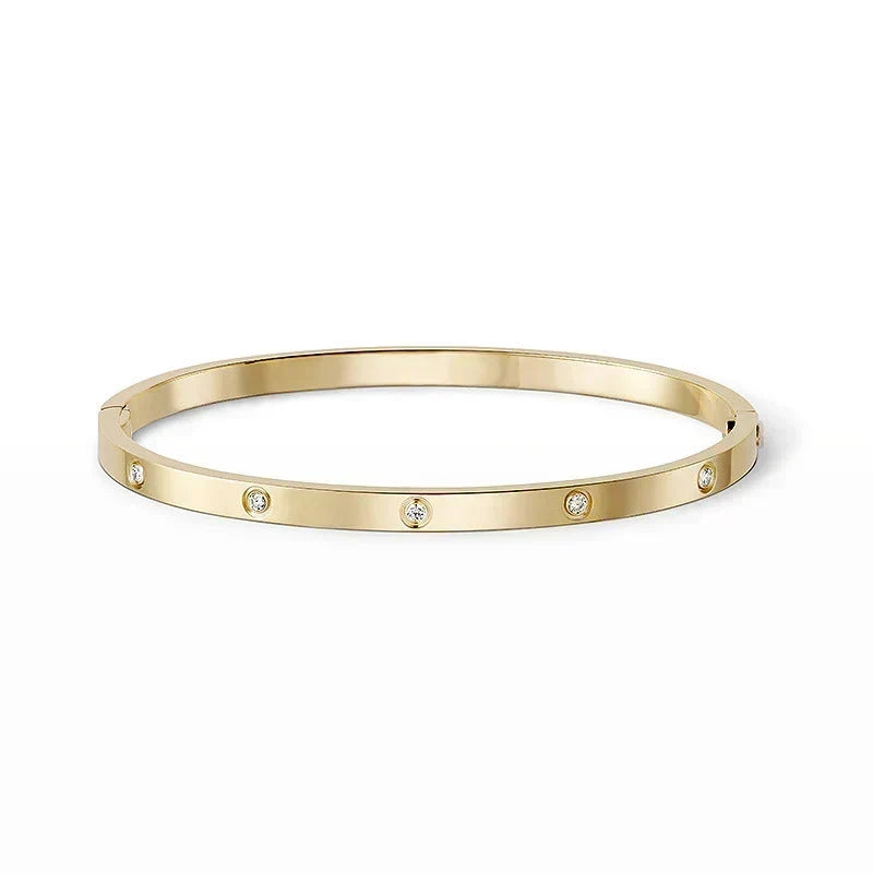 [Noble Aura jewelry] JUSTE Diamond & LOVE Diamond Bracelet Stack Set