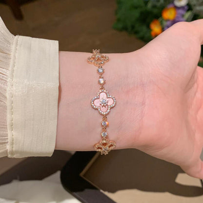 [Noble Aura jewelry]CLOVER 5 MOTIF PINK BLUE RED WHITE BRACELET