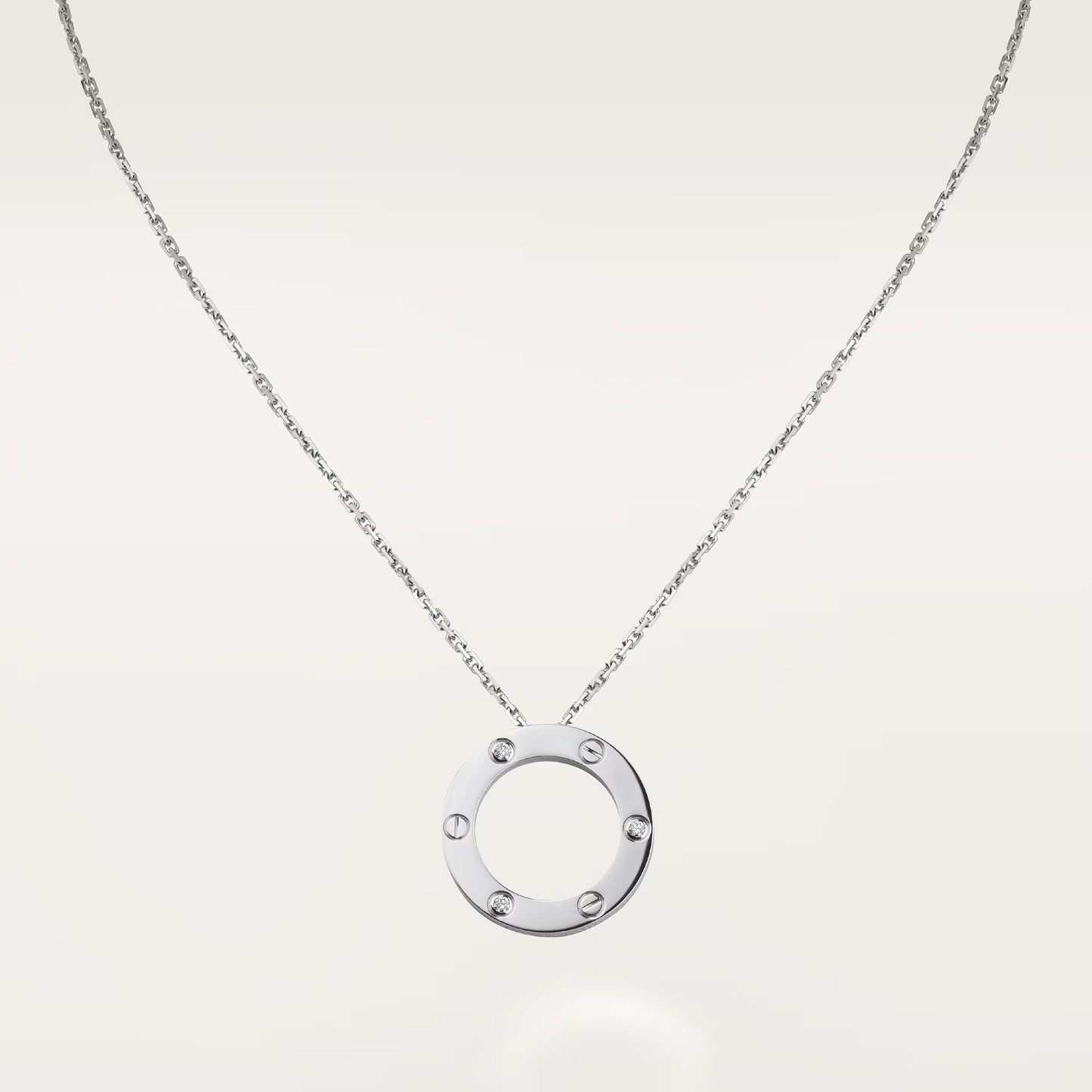 [Noble Aura jewelry]LOVE NECKLACE 16MM 3 DIAMONDS