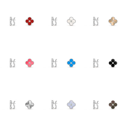 [Noble Aura jewelry]CLOVER SILVER 15MM MOP DIAMOND EARRINGS COLLECTION