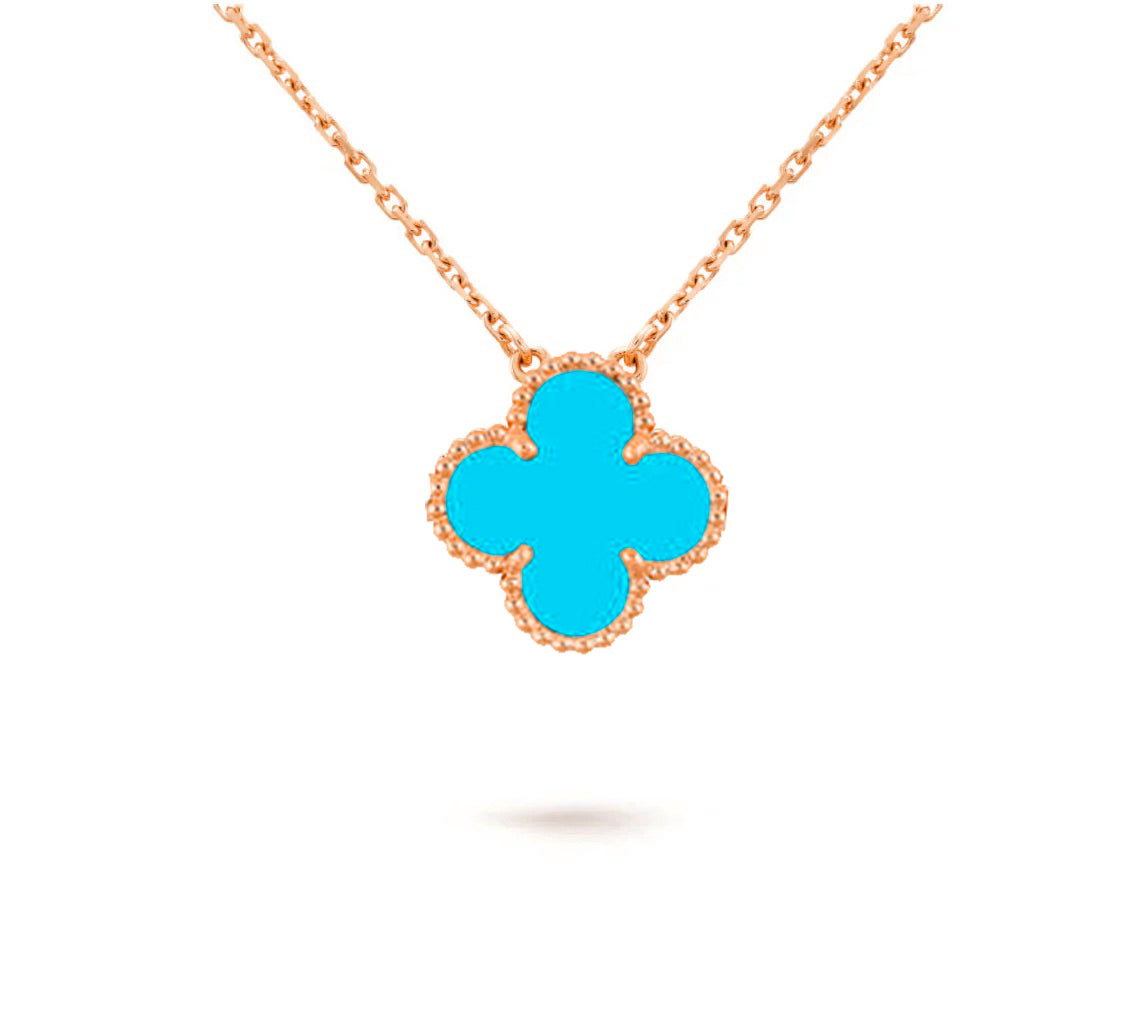 [Noble Aura jewelry]CLOVER 15MM SINGLE FLOWER NECKLACE COLLECTION