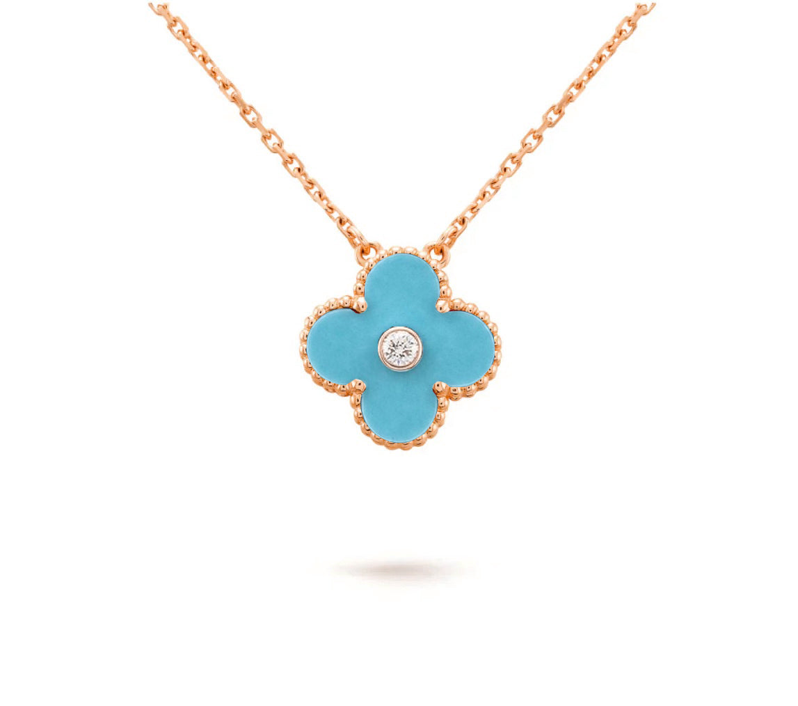 [Noble Aura jewelry]CLOVER 15MM DIAMOND SINGLE FLOWER NECKLACE COLLECTION