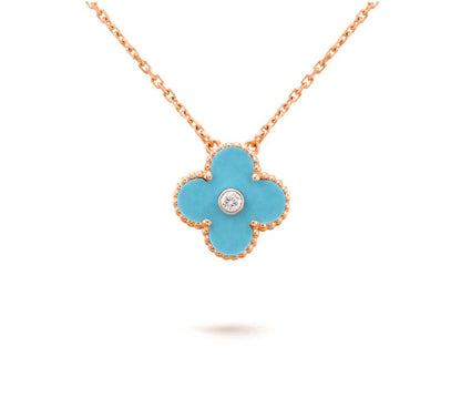 [Noble Aura jewelry]CLOVER 15MM DIAMOND SINGLE FLOWER NECKLACE COLLECTION