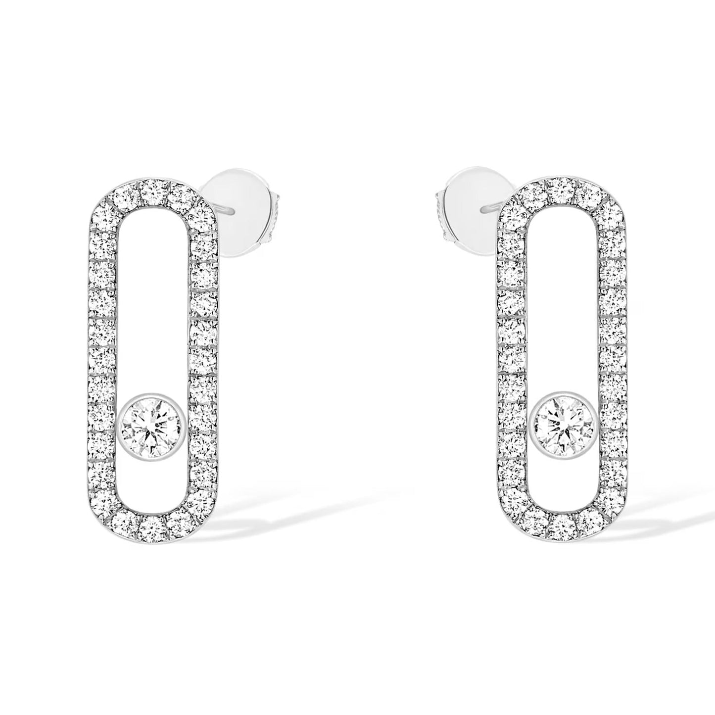 [Noble Aura jewelry]MOVE UNO STUD DIAMOND PAVED EARRINGS