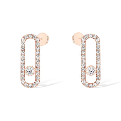 [Noble Aura jewelry]MOVE UNO STUD DIAMOND PAVED EARRINGS