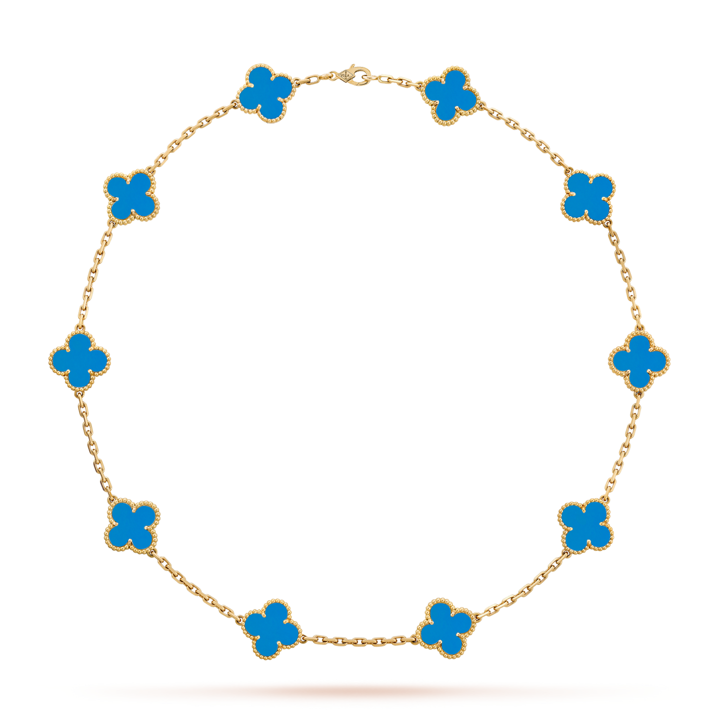 [Noble Aura jewelry]CLOVER 10 MOTIFS BLUE AGATE NECKLACE