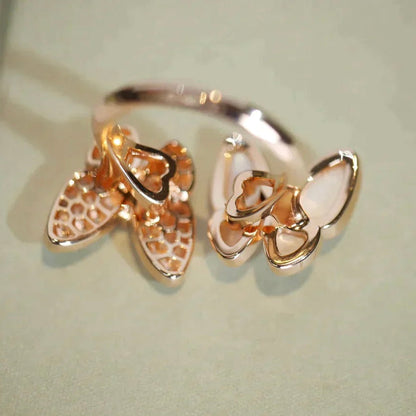 [Noble Aura jewelry]TWIN BUTTERFLY DIAMOND MOP RING