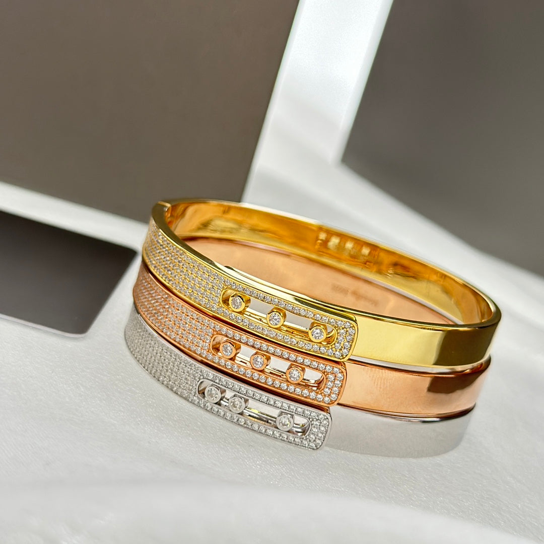 [Noble Aura jewelry]Move Noa Rose Gold Pavé Diamond Bangle Bracelet