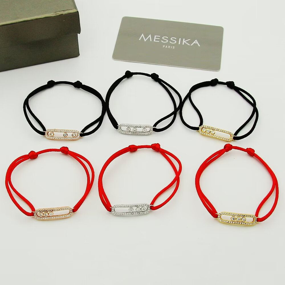 [Noble Aura jewelry]Messika Care(s) pink cord pavé bracelet