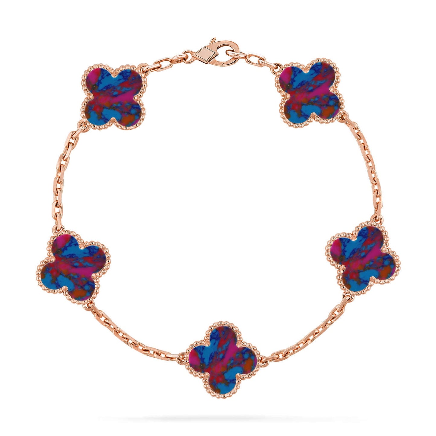 [Noble Aura jewelry]CLOVER 5 MOTIF COLOR GEMSTONES BRACELET COLLECTION