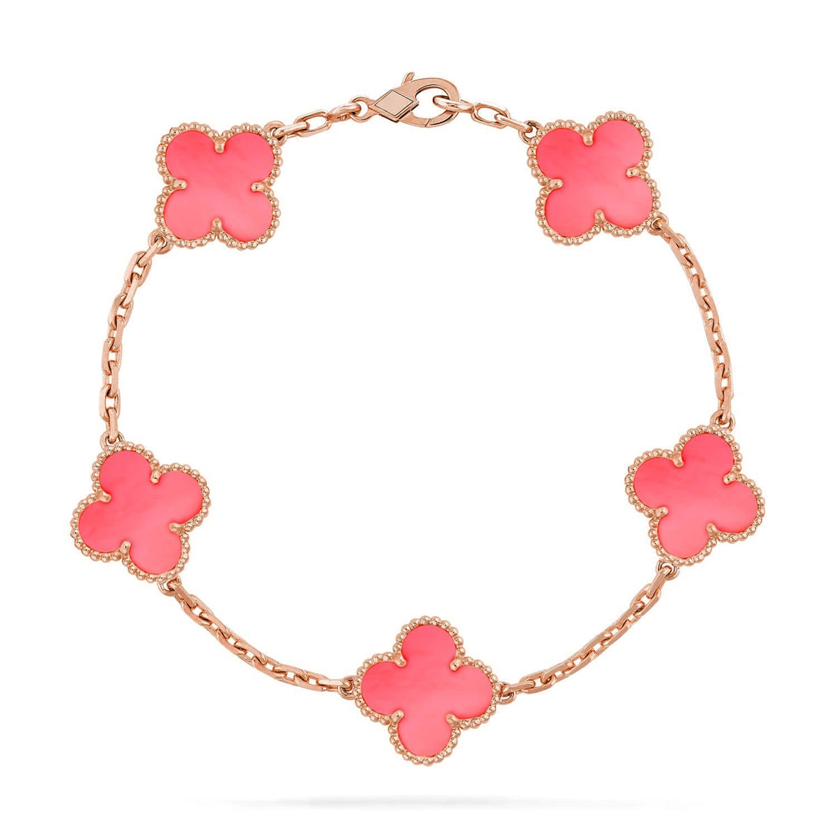 [Noble Aura jewelry] CLOVER 5 MOTIFS  PINK MOP BRACELET COLLECTION