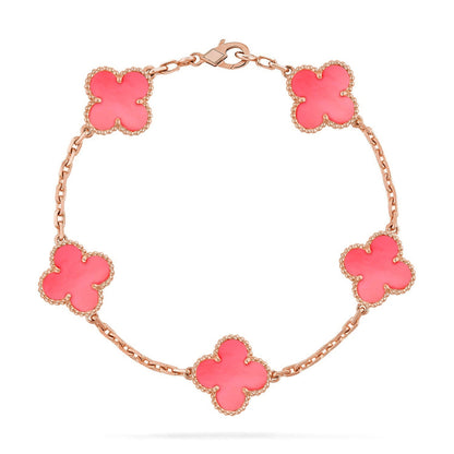 [Noble Aura jewelry] CLOVER 5 MOTIFS  PINK MOP BRACELET COLLECTION