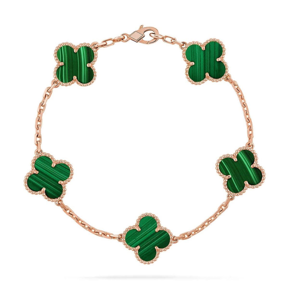 [Noble Aura jewelry] CLOVER 5 MOTIF MALACHITE BRACELET COLLECTION