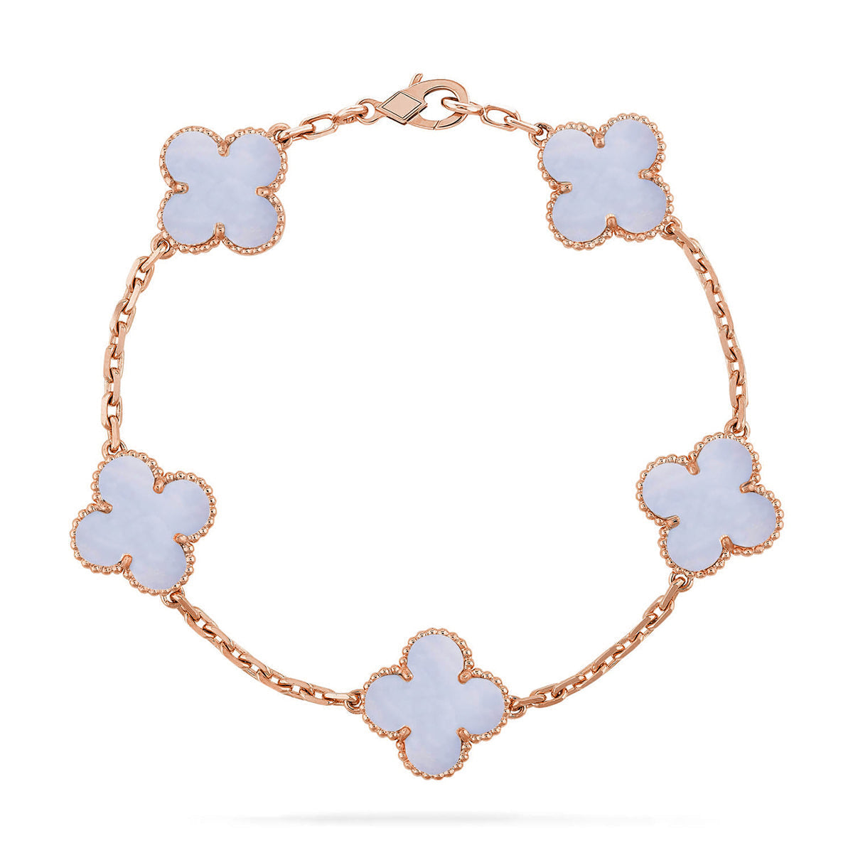 [Noble Aura jewelry] CLOVER 5 MOTIF PURPLE CHALCEDONY BRACELET COLLECTION