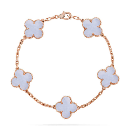 [Noble Aura jewelry] CLOVER 5 MOTIF PURPLE CHALCEDONY BRACELET COLLECTION