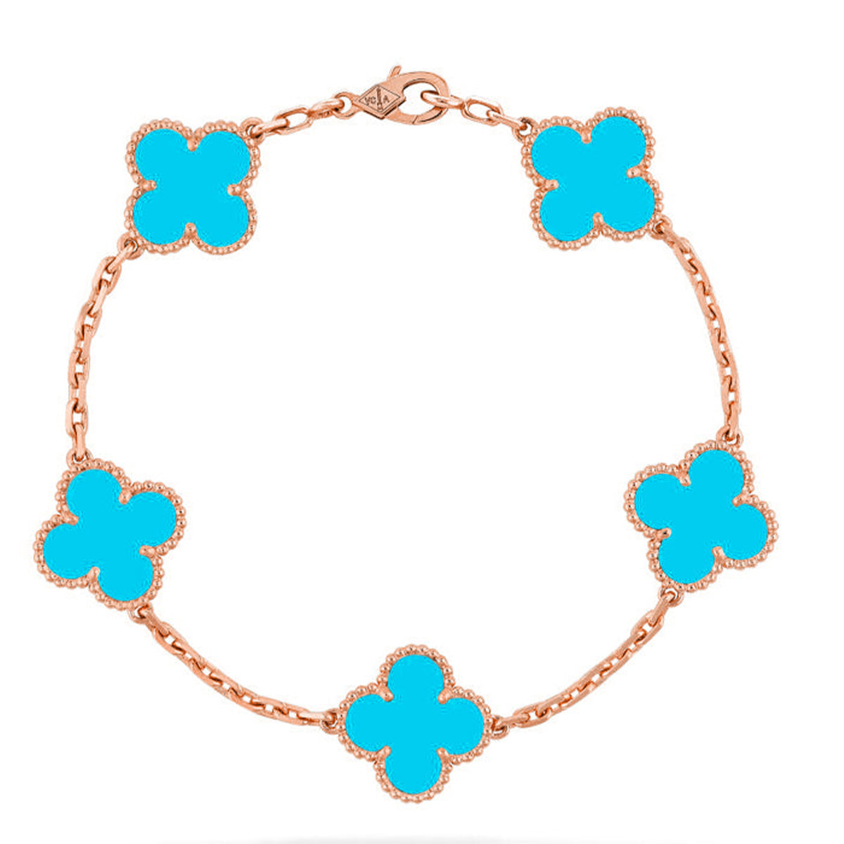 [Noble Aura jewelry] CLOVER 5 MOTIF TURQUOISE BRACELET COLLECTION