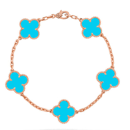[Noble Aura jewelry] CLOVER 5 MOTIF TURQUOISE BRACELET COLLECTION