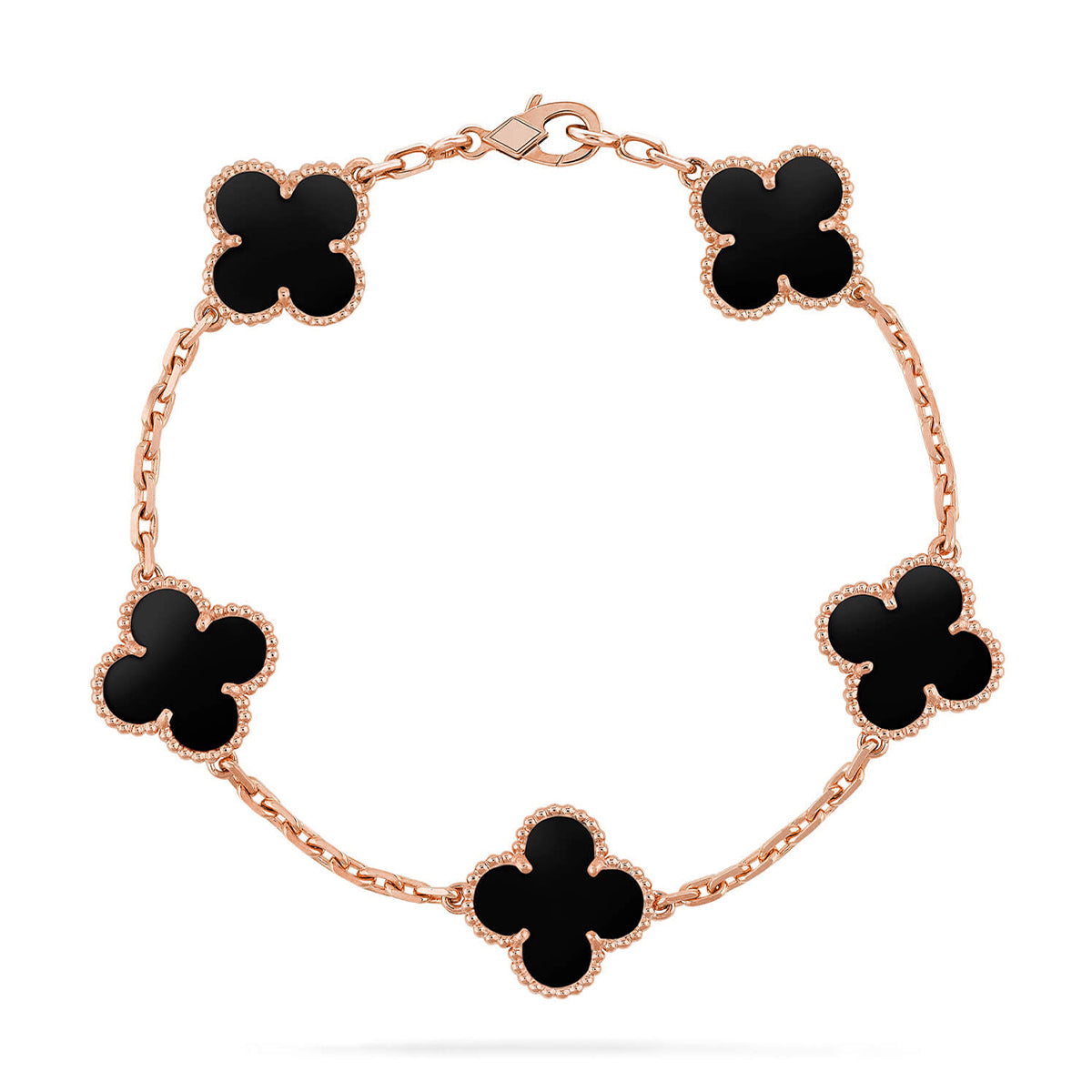 [Noble Aura jewelry] CLOVER 5 MOTIF ONYXS BRACELET COLLECTION