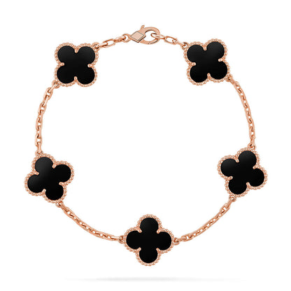 [Noble Aura jewelry] CLOVER 5 MOTIF ONYXS BRACELET COLLECTION