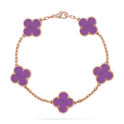 [Noble Aura jewelry] CLOVER 5 MOTIF VIOLET BRACELET COLLECTION