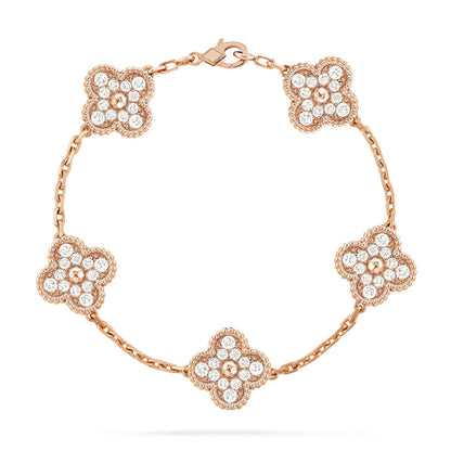 [Noble Aura jewelry] CLOVER 5 MOTIF FULL DIAMOND BRACELET COLLECTION