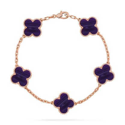 [Noble Aura jewelry]CLOVER 5 MOTIF PURPLE STRIPES BRACELET COLLECTION