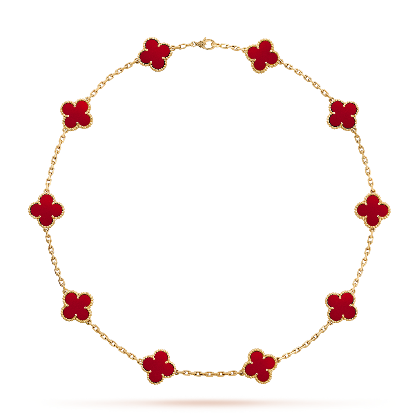 [Noble Aura jewelry]CLOVER 10 MOTIFS CARNELIAN NECKLACE