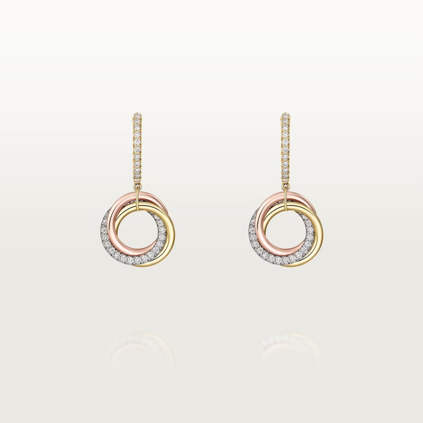 [Noble Aura jewelry]TRINITY HALF DIAMOND  EARRINGS
