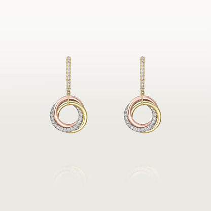 [Noble Aura jewelry]TRINITY HALF DIAMOND  EARRINGS