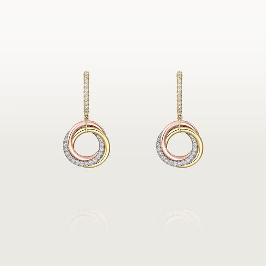 [Noble Aura jewelry]TRINITY HALF DIAMOND  EARRINGS