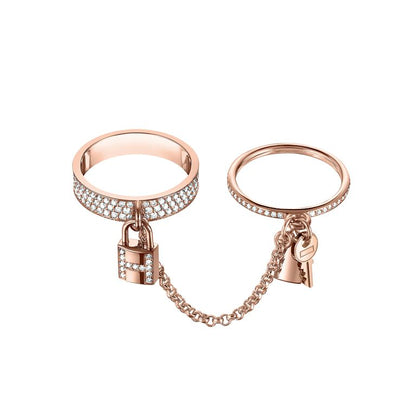 [Noble Aura jewelry]HM KELLY CLOCHETTE DOUBLE RING IN  WITH DIAMONDS