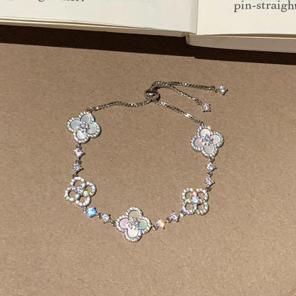 [Noble Aura jewelry]CLOVER 5 MOTIF PINK BLUE RED WHITE BRACELET