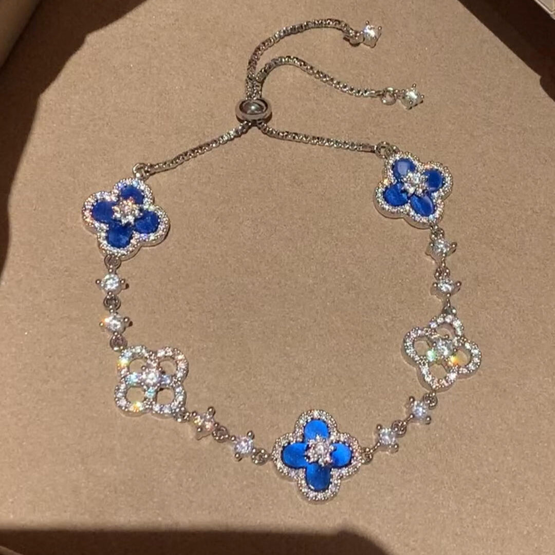 [Noble Aura jewelry]CLOVER 5 MOTIF PINK BLUE RED WHITE BRACELET