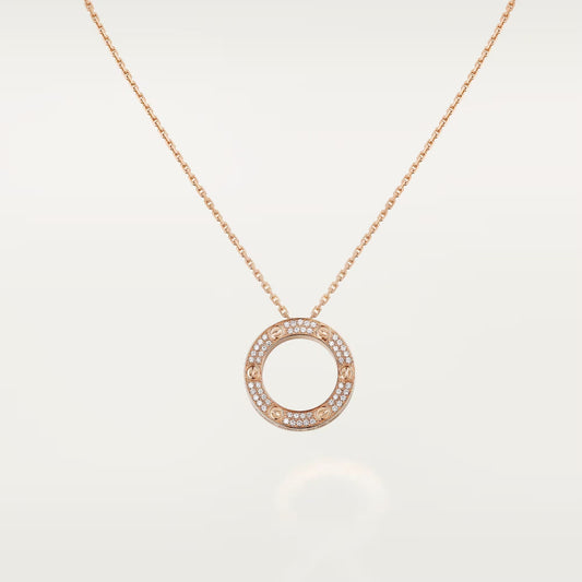 [Noble Aura jewelry]LOVE NECKLACE 16MM  FULL DIAMOND