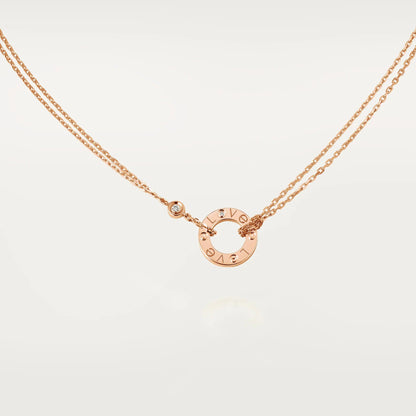 [Noble Aura jewelry]LOVE NECKLACE 16MM 2 DIAMONDS