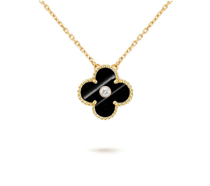 [Noble Aura jewelry]CLOVER 15MM DIAMOND SINGLE FLOWER NECKLACE COLLECTION