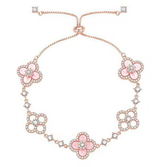 [Noble Aura jewelry]CLOVER 5 MOTIF PINK BLUE RED WHITE BRACELET