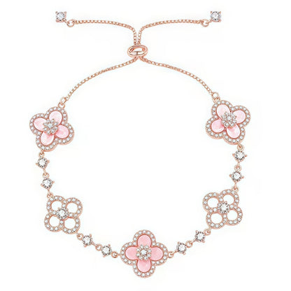 [Noble Aura jewelry]CLOVER 5 MOTIF PINK BLUE RED WHITE BRACELET