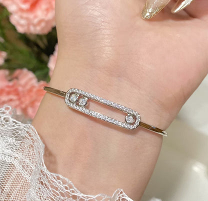[Noble Aura jewelry]Move Pavé Diamond Bangle Bracelet M