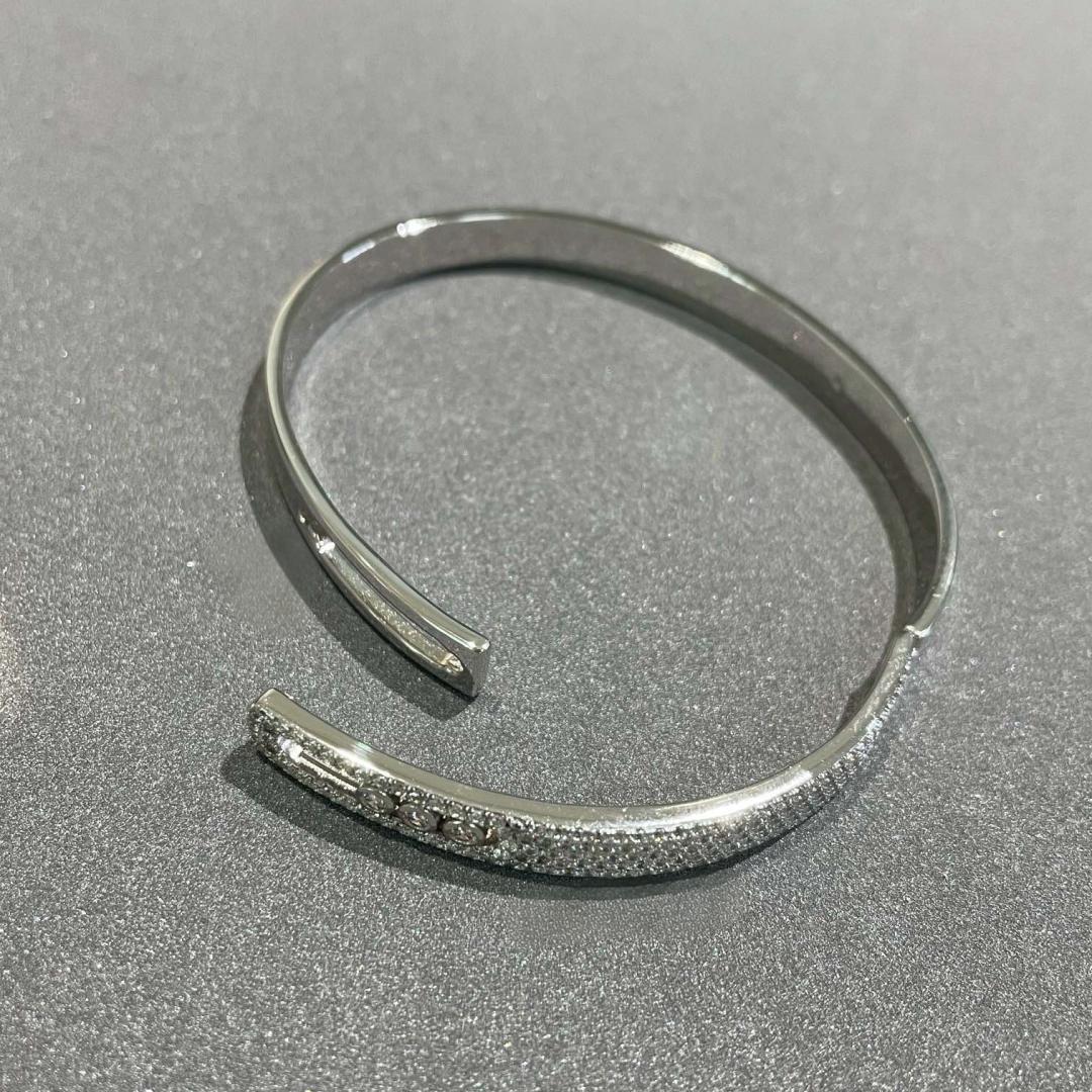 [Noble Aura jewelry]Move Noa Rose Gold Pavé Diamond Bangle Bracelet