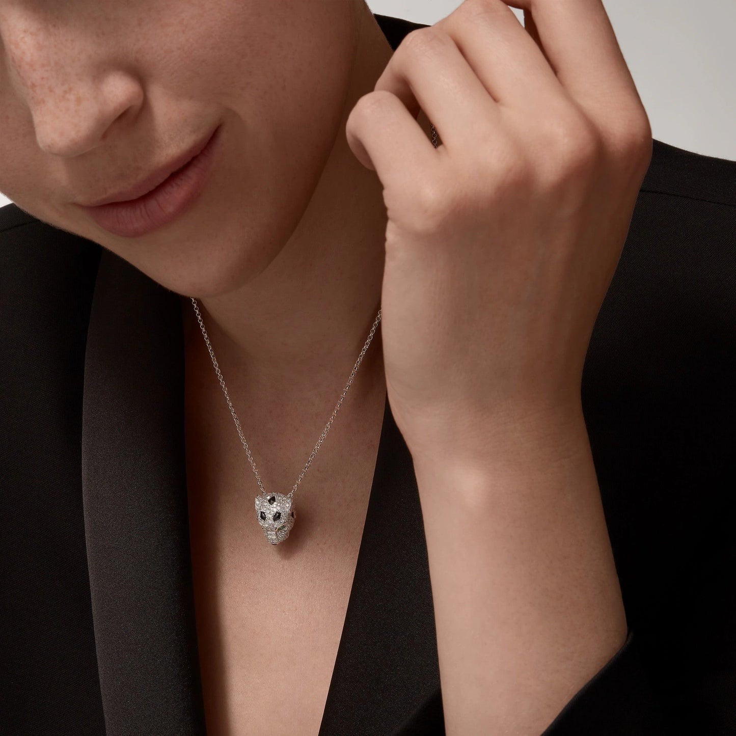 [Noble Aura jewelry]PANTHERE FULL DIAMOND NECKLACE