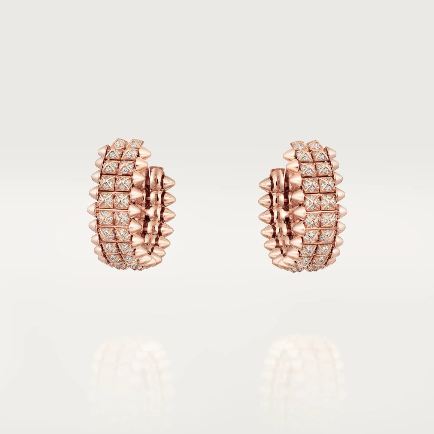 [Noble Aura jewelry]CLASH 9.2MM FULL DIAMOND DOUBLE ROW EARRINGS