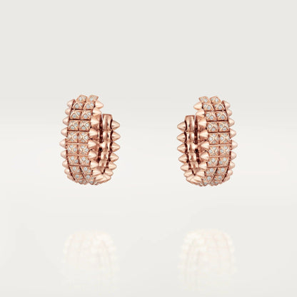 [Noble Aura jewelry]CLASH 9.2MM FULL DIAMOND DOUBLE ROW EARRINGS