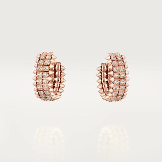 [Noble Aura jewelry]CLASH 9.2MM FULL DIAMOND DOUBLE ROW EARRINGS