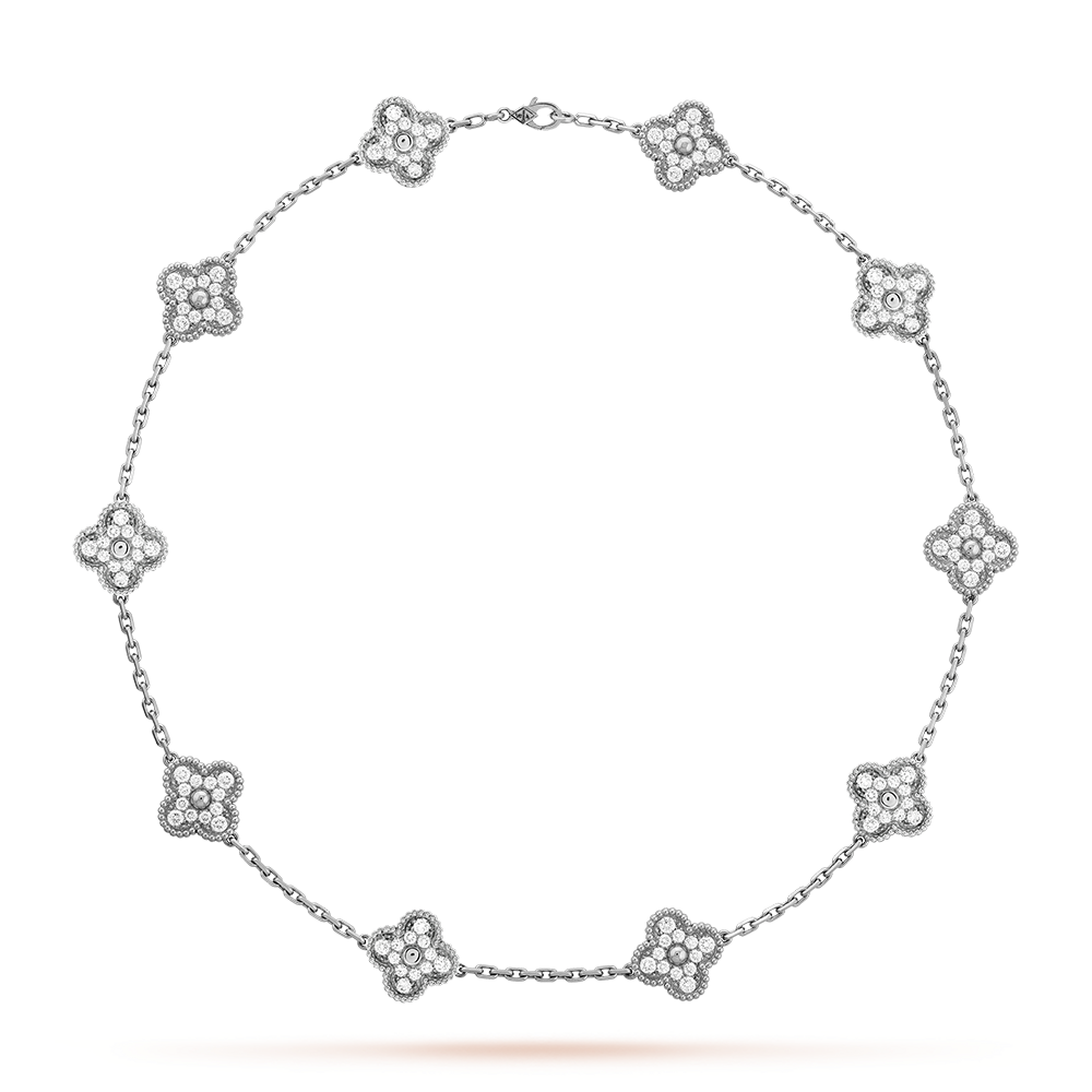 [Noble Aura jewelry]CLOVER 10 MOTIFS DIAMOND NECKLACE