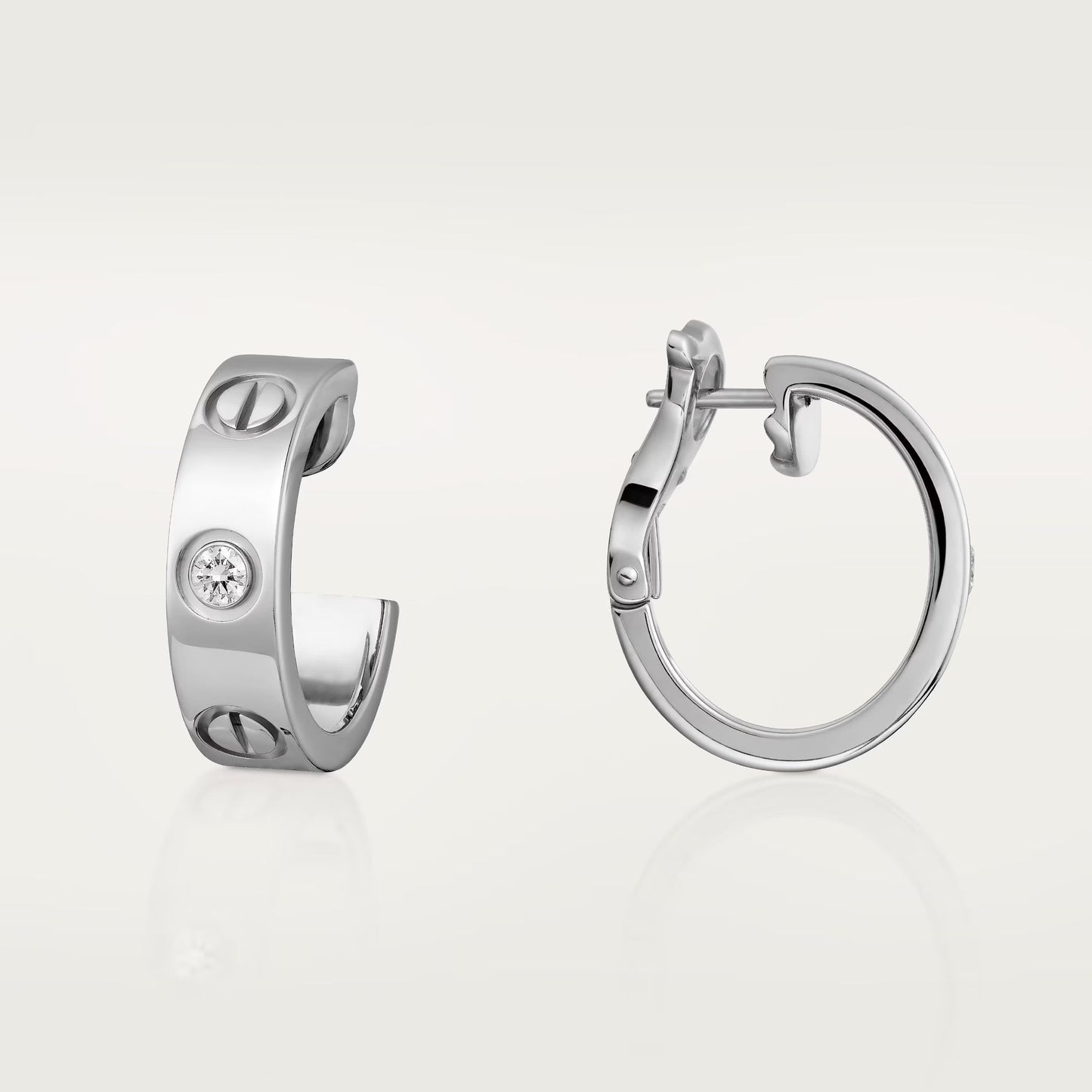 [Noble Aura jewelry]LOVE EARRINGS 5.7MM 2 DIAMONDS