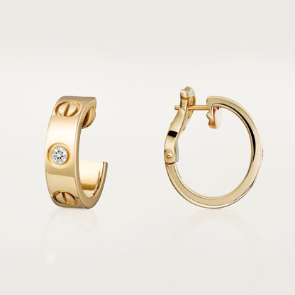 [Noble Aura jewelry]LOVE EARRINGS 5.7MM 2 DIAMONDS